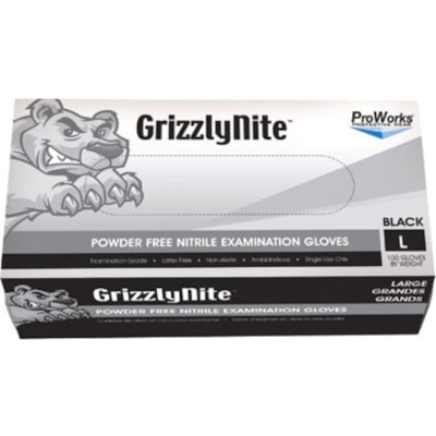 HOSPECO GL-N105FL BLACKNITE BLK NITRILE GLOVE L