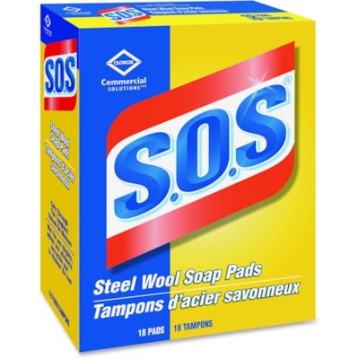 CLOROX 01177 SOS STEEL WOOL SOAP PAD 18/BOX
