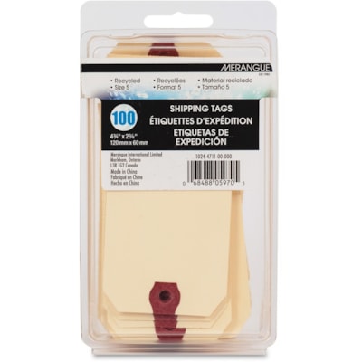 MERANGUE INTERNATIONAL 1024-4711-00-000 100PK SHIPPING TAGS, 4-3/4""X2-
