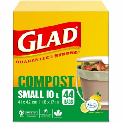CLOROX 30161 GLAD COMPOSTABLE BAGS, SMALL