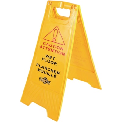 GLOBE 7112 WET FLOOR SIGN ENGLISH/FRENCH