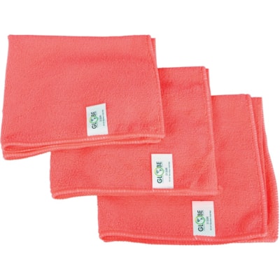 GLOBE 3130R 16""X16"" MICROFIBER CLOTH, RED