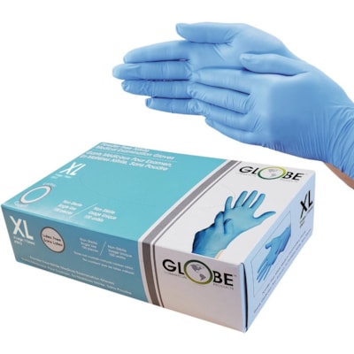 GLOBE 7813 NITRILE GLOVE SKY BLU XL 100BX