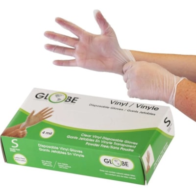 GLOBE 7900 CLEAR VINYL GLOVES - SMALL