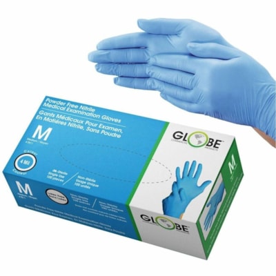 GLOBE 7811 NITRILE GLOVE SKU BLUE M 100BX