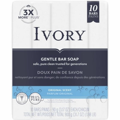 PROCTER & GAMBLE 5610000706 IVORY BAR SOAP 90 G  PKG/10