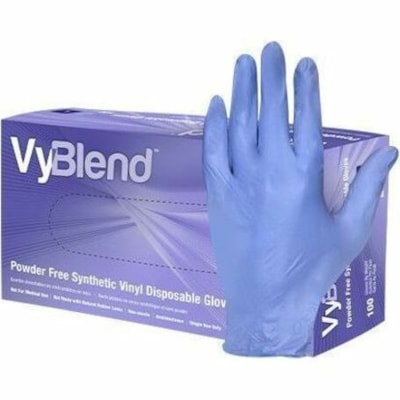 HOSPECO GL-VN104VBFM VINYL/NITRILE GLOVE BLUE M 100