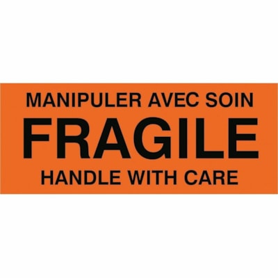 CROWNHILL EF124 FRAGILE HANDLE WITH CARE LABEL