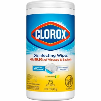 CLOROX 01292 CLOROX WIPES 75 CT LEMON