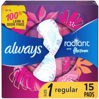 PROCTER & GAMBLE 95334 ALWAYS RADIANT PADS SZ-1,15/PK